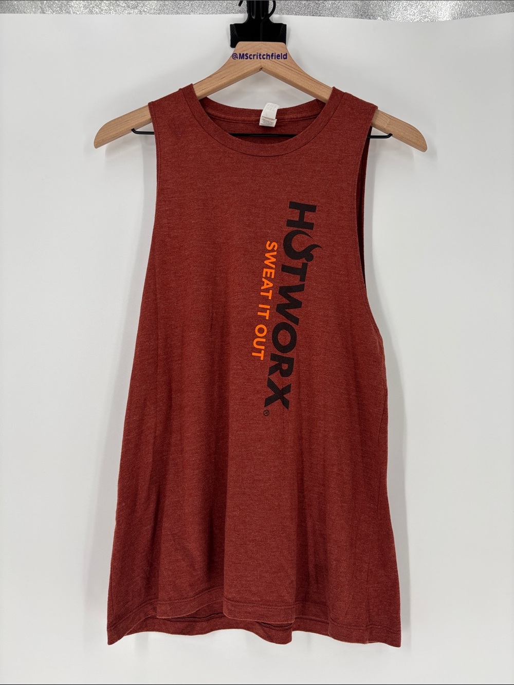 HOTWORX Sweat it out Hidden Logo Muscle Tank medium rust